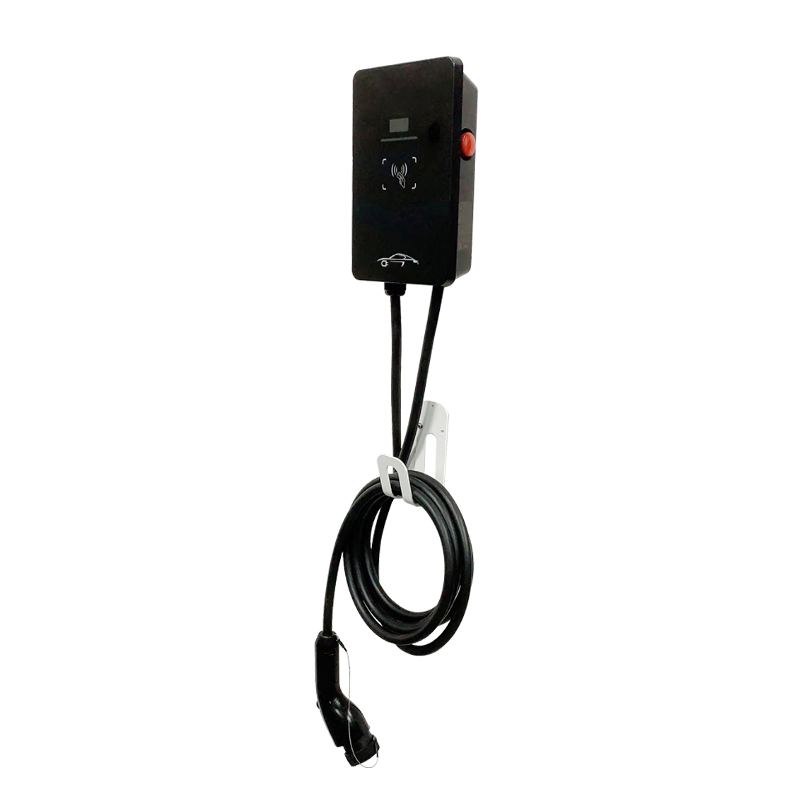 国标7KW家用版单相交流桩 即插即用/刷卡启动 LED指示灯 急停按钮 挂壁式不含立柱